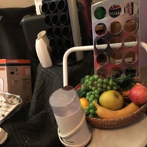 Toaster, pod holders, coffee grinder